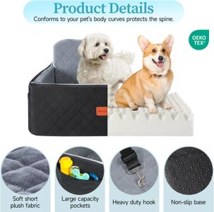 HEGGCOOE Dog Car Seat – Black/Grey Pet Booster for Cars