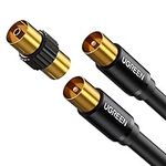 UGREEN TV Aerial Cable Male to Male/Female TV Coaxial Cable Ferrite Cores, Satellite 24K Gold Plated Connectors, Male to Female Adapter Compatible with Sky HDTV, VCR or DVD Players with Coupler (2M)