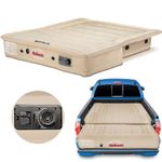 Pittman Outdoors PPI-505 AirBedz Tan Truck Bed Air Mattress | Mid Size-Short Bed, 5-5.5 Feet in Length with Built-in Rechargeable Battery Air Pump | Tailgate Extension Included