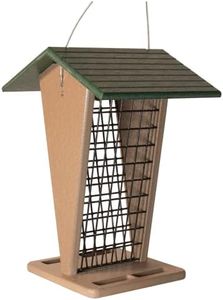 JCs Wildlife Green/Tan Whole Peanut Feeder with Peaked Roof