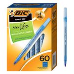 BIC Round Stic Xtra Life Ball Pen - Pack of 60, Blue