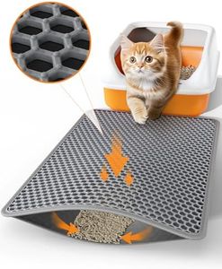 Powools Cat Litter Mat - 23.2" x 14.6" Small Litter Box Mat with Double Layers, Urine-Proof and Non-Slip Litter Trapping Mat, Easy to Clean Kitty Litter Mats for Floor, Scatter Control, Grey