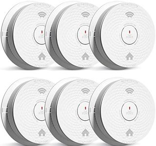 Siterlink Smoke and Carbon Monoxide Detector Combo with Voice Alert, Dual Sensor Fire and CO Alarm with LED Light and Test Button, Auto Check, Battery Operated, UL 217 & UL 2034 Standards, 6 Pack