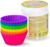 Pantry Elements Jumbo Silicone Baking Cups - 12 Large 3.5-inch Muffin Liners in Storage Container
