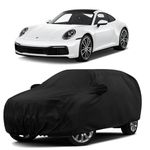 Sulfar 100% Water Resistant Car Body Cover Compatible with Mirror for Porsche 911 (Triple Stitched, Full Bottom Elastic, Black)