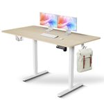 IMGadgets 47 x 24 Inches Height Adjustable Electric Standing Desk 2024, 5th Gen Quieter Motor Ergonomic Sit Stand Up Home Office Computer Desk with Height Memory Buttons, Display, 2 Headphone Holders