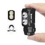 WUBEN E7 EDC Flashlight, 1800 Rechargeable Lumens Mini Flashlight, Super Bright Small Flashlight, 6 Modes IP68 Built-in Waterproof Handheld Flash Light for Emergencies Camping Hiking