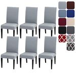 Aisprts Dining Room Chair Covers Slipcovers Set of 4 or 6, Stretch Removable Washable Dining Chair Protector Decoration Cover Seat Slipcover for Hotel,Ceremony,Banquet,Kitchen,Restaurant,Home