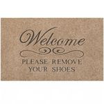 Front Outdoor Door Mat Please Remove Your Shoes Welcome Door Mats Inside Outside Entryway Doormats Ideal for Home Entrance High Traffic Area Durable Resist Dirt Welcome Doormat