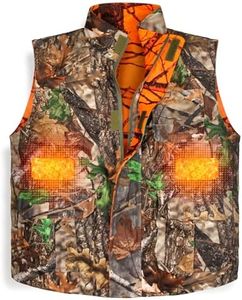 GUGULUZA Camo and Orange Reversible Heated Vest for Hunting, Lightweight Heating Game Safety Vest for Hiking, XXL