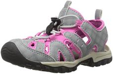 Northside unisex-child Burke II Athletic Sandal, Light Gray/Fuchsia, 12 M US Little Kid, Light Gray/Fuchsia, 12 Little Kid