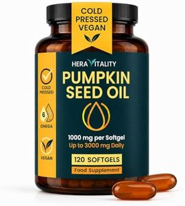 Pumpkin Seed Oil Capsules – 3000mg Daily Cold Pressed Pumpkin Seeds – Vegan Softgels for Prostate & Bladder Support – Omega 6 & 9-120 Capsules