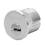 Jeriup Mortise Lock Cylinder,1-1/4"(Overall Length: 32mm), Satin Nickle (Silver), Brass (Copper) Cylinder, Lock core, dimple Keyway, Door Replacement Cylinder Lock with 5 Keys