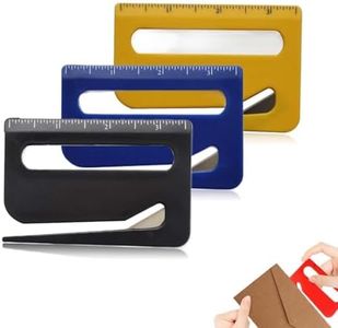 Envelope Opener, Letter Opener Envelope Slitter, Mail Opener Tool Package Opener Cutter, Wrapping Paper Cutter with Concealed Blade, Magnifying Glass & Scale, Office Package Opener Tool (Set B, 12PCS)