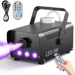 Fog Machine with Lights 500W Smoke Machine 14 Colorful LED Lights Effect Wireless R-Control, for DJ Parties Stage Outdoor Christmas Wedding Halloween Over Temperature Protection