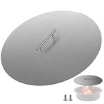 VBENLEM Fire Pit Lid 20 Inch Round Fire Ring Lid Cover 1.5mm Thick 430 Stainless Steel Burner Pan Cover for Patio Fire Pit Pan