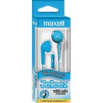 Maxell 191568 Soft Rubber Body Comfort Fit Jelleez Soft Ear Buds Blue with Built in Microphone