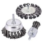 zalati Wire Brush Drill 3pcs Wheel Cup End Brush Drill Sets for Paint-Surface Small Spaces Cleaning