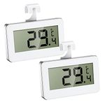 AMIR Refrigerator Fridge Thermometer, Indoor Oudoor Digital Freezer Thermometer with Hook, Easy to Read LCD Display, Max/Min Function for Restaurants, Cafes, Bar,Home-2PACK