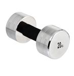 Amazon Brand - Symactive Chrome Plated Steel Dumbbell, Set of 1, 20 Kg