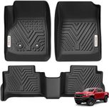 YITAMOTOR Floor Mats Compatible with 2015-2022 Chevy Colorado Crew Cab/GMC Canyon Crew Cab, Custom Fit Floor Liners, 1st & 2nd Row All Weather Protection, Black