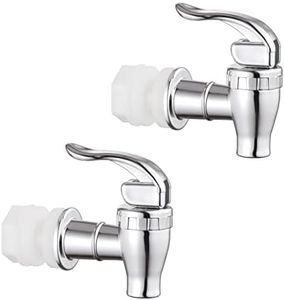 Walkinginrain Replacement Spigot for Beverage Dispenser,Push Style Spigots,Water Dispenser Replacement Spout Silver 2 Pack