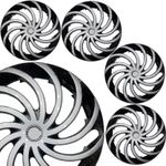 ROSHNEER Snake design Wheel Cover Available in 17" Inch Wheel Cap Universal Model Press Fitting Set of 4 Pcs (17 ' INCH, BLACK Silver)