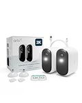 Arlo Essential 2K XL Video Security Camera Outdoor, 24-Month Battery Operated Home Camera With Colour Night Vision, Light, Siren, 2 Way Audio & WiFi, Arlo Secure Free Trial, 2 Cameras, White