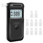 Alcohol Breathalyzer UK Breathalyser Tester - Alcohol Tester with 10Pcs Mouthpieces High Accuracy Alcohol Breath Tester Kit with Large Digital LCD Screen