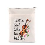 Zuo Bao Violin Lover Book Pouch Music Gift Just a Girl Who Loves Violin Book Sleeve Violin Musical Instrument for Lovers (Just a Girl Who Loves Violin)