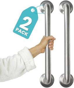 Vive 440lbs Grab Bar for Bathtubs and Showers (2 Pack) - Handicap Bathroom Safety Rail for Elderly - Wall Senior Handle for Tub, Toilet, Bath - Disability Assist Device Accessories Handrail (16 Inch)