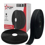 1 inch x 26 feet Black Heavy Duty Adhesive Hook and Loop Tape Roll - Industrial Strength, Easy to Cut, Strong Strips with Sticky Back