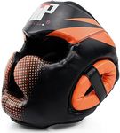 Boxing Headgear for Men Youth, MMA Training Kickboxing Sparring Martial Art Helmet, Orange, L/XL