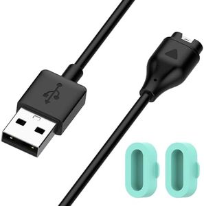 QHBAMD Compatible with Garmin Venu/Venu 2/2S/2 Plus/Sq Charger Cable,Replacement Charging Cable USB A 3.3ft/1M,Silicone Charger Port Protector Anti Dust Plug