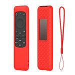 ADDGRIP Silicone TV Remote Cover Compatible with Samsung 2023 OLED Model Smart TV Remote (Remote Control with Round Edges), Samsung Solar Remote Cover (Remote Control not Included) - Red Style 1