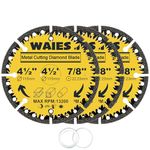 Waies 4-1/2 Inch Metal Cutting Diamond Blade for Angle Grinders, All Purpose Metal Cut Off Wheels for Steel, Rebar, Sheet Metal, Angle Iron, Stainless Steel (3 Pcs)