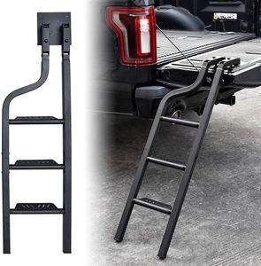 KEWISAUTO Foldable Pickup Truck Tailgate Ladder, 42" Heavy Duty Universal Folding Tailgate Step Ladder for Ford F150, Dodge RAM 1500 etc. Pickup Truck Accessories