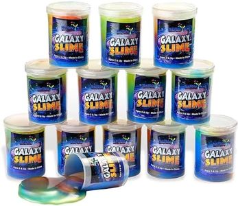 Neliblu - 12 Pack Galaxy Slime 1.5"x3"- Assorted Unicorn Party Favors, Stress Relief Toys for Kids,DIY Decoration -Bulk Party Pack-Goodie Bag Stuffers-1 Dozen Marble Rainbow Non Toxic Galaxy Slime Kit