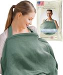 Kiddycare Nursing Cover, Muslin Cotton Privacy Nursing Covers, Gentle on Baby's Skin, Discreet Breastfeeding Covers for Nursing Moms, Breathable Nursing Cover Up for Breastfeeding Essentials, Green
