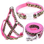 Mile High Life Dog Collar, Harness and Leash | Pink Leopard Design | Extra Small | Perfect Accessory For Walking Your Dog