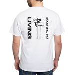 CafePress - Lineman Living On The Edge White T-Shirt - 100% Cotton T-Shirt