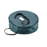 Christmas Wreath Storage Bag - 24-Inch Zippered Tote with Handles - Plastic Container for Artificial Holiday Wreaths and Garlands by Elf Stor (Green)