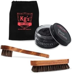 Kg's Cordovan Polish & Shoe Shine Kit – Includes Cordovan Shoe Polish, Horsehair Shoe Brush, Horsehair Polish Applicator, and Storage Bag, For Women and Mens Leather Shoes (1 Kit)