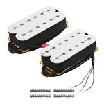 FLEOR Neck+Bridge Pickup Set Double Coil Humbucker Pickups for Electric Guitar Pickup Replacement-White