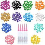 MiiOUU 100 pcs / 10 Colors Cat Claw Caps Covers for Cats Nail Claws with Adhesives and Applicators (S)