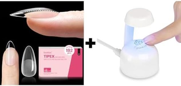 Beetles Almond Acrylic Nail Tips with Uv Light