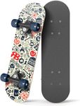 Rude Boyz 17" Micro Complete Skateboard | Maple Wood | ABEC 7 Bearings | Double Kick Concave Deck | Kids Skateboard, Ideal Toddler Cruiser Skateboard Ages 2-5