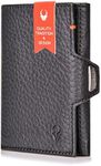 DONBOLSO Wallet NextGen I Modern Slim Wallet Without Coin Pocket I Trifold Purse with RFID Protection I up to 11 Cards I Genuine Leather Credit Card Holder for Men and Women I Black Grained Nappa