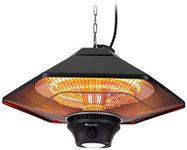 Blumfeldt Outdoor Infrared Patio Heater, Hanging Electric Heater with LED & Remote, IP34 Waterproof Heat Panel with 3 Temperature Settings for Garden & Gazebo