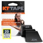 KT TAPE Original, Pre-cut, 20 Strip, Cotton, Black